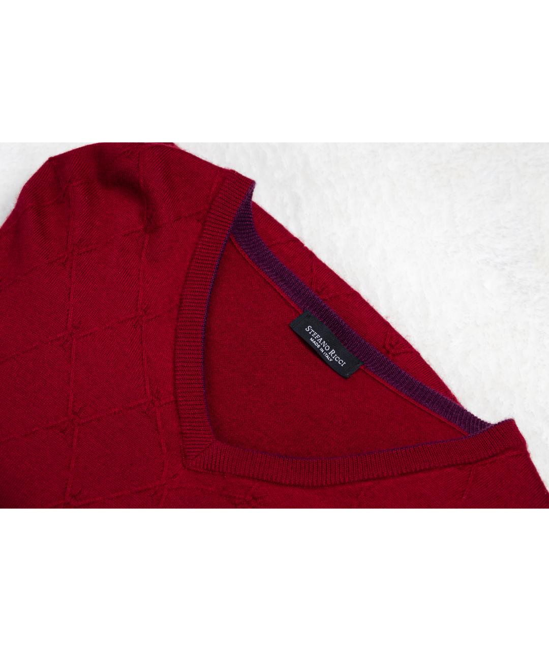 STEFANO RICCI Красный кашемировый джемпер / свитер, фото 3