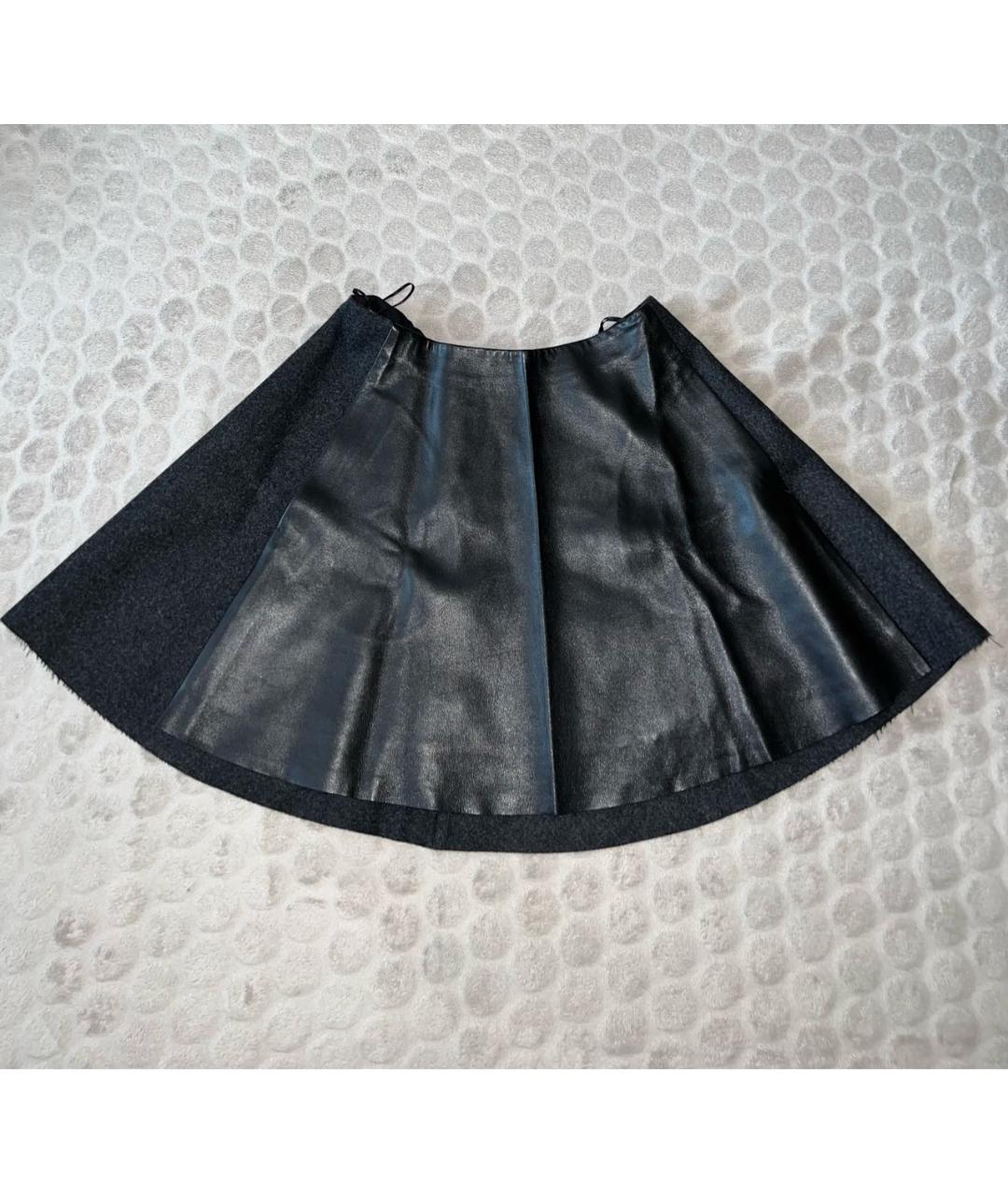 LOUIS VUITTON PRE-OWNED Черная кожаная юбка мини, фото 6