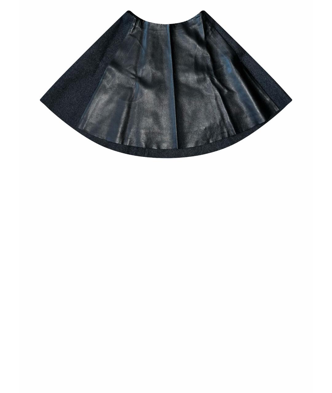 LOUIS VUITTON PRE-OWNED Черная кожаная юбка мини, фото 1