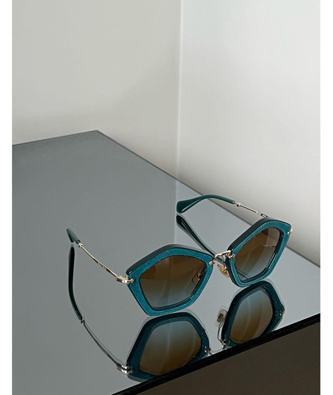 MIU MIU Бирюзовые солнцезащитные очки, фото 2
