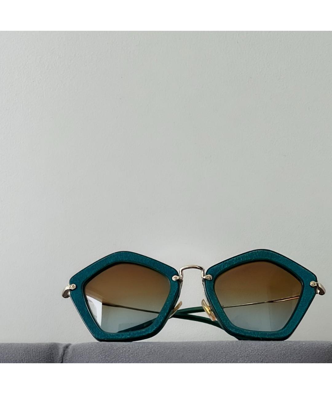 MIU MIU Бирюзовые солнцезащитные очки, фото 9