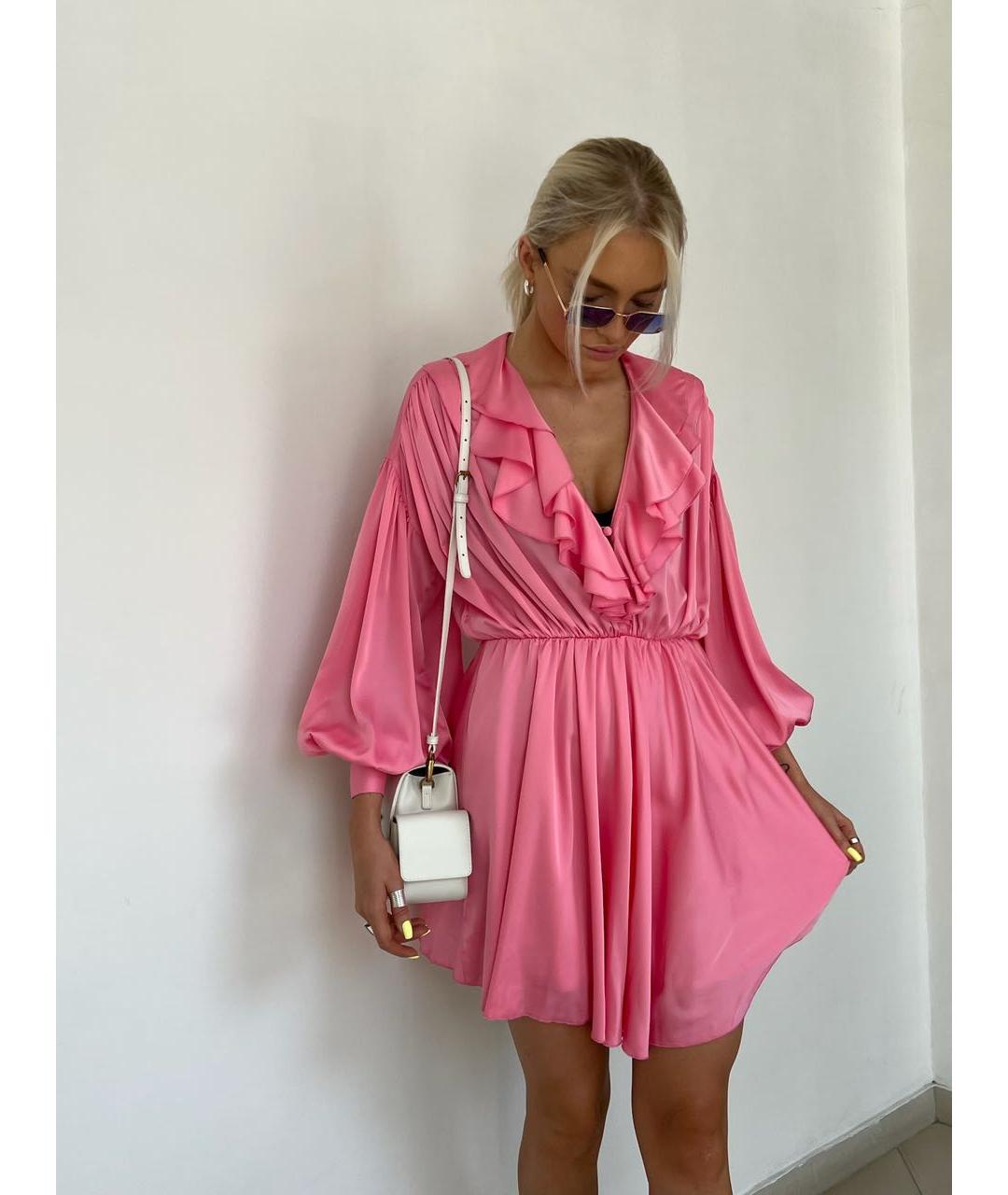 ANIYE BY Розовое полиэстеровое коктейльное платье, фото 6