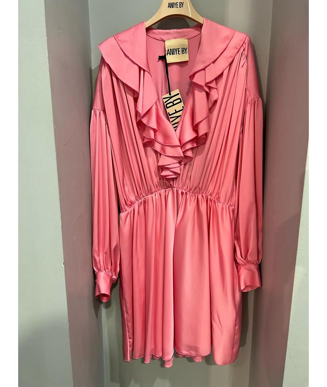 ANIYE BY Розовое полиэстеровое коктейльное платье, фото 7