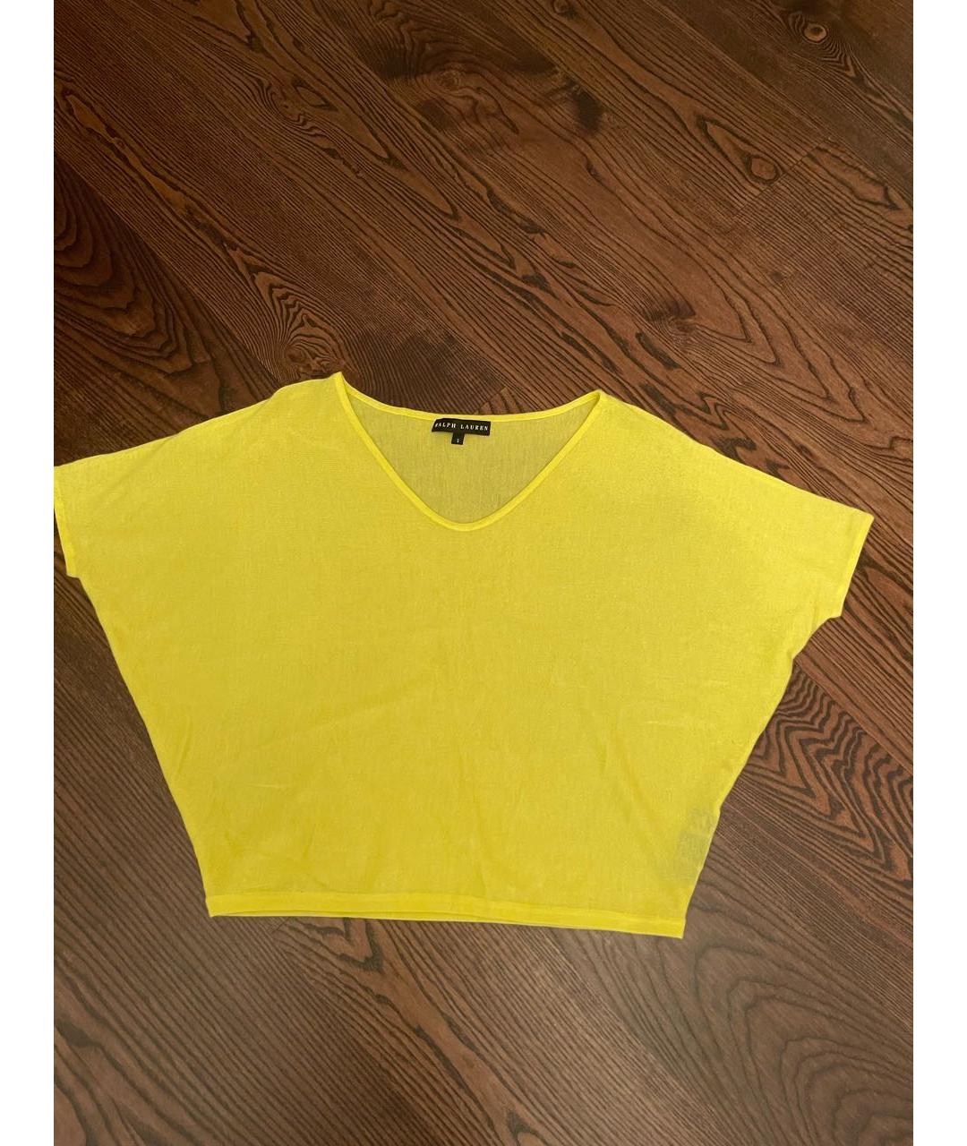 RALPH LAUREN Желтый кашемировый джемпер / свитер, фото 4
