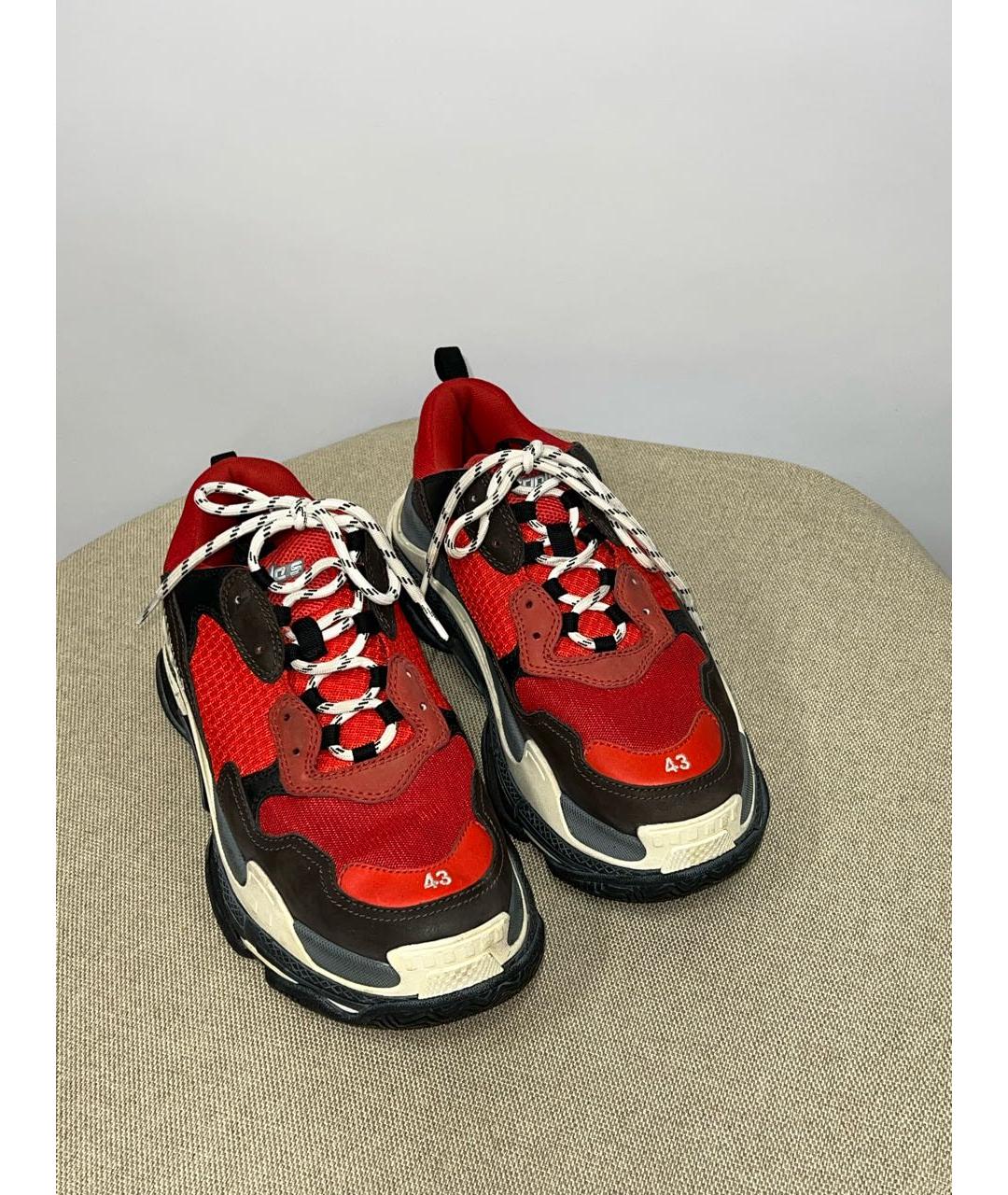 BALENCIAGA Красные низкие кроссовки / кеды, фото 4