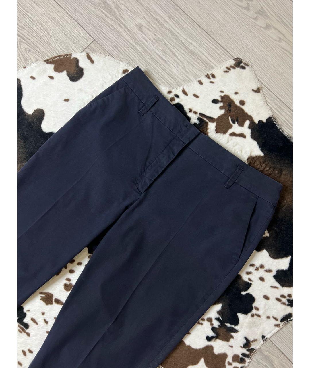 DOROTHEE SCHUMACHER Темно-синие хлопко-эластановые брюки узкие, фото 2