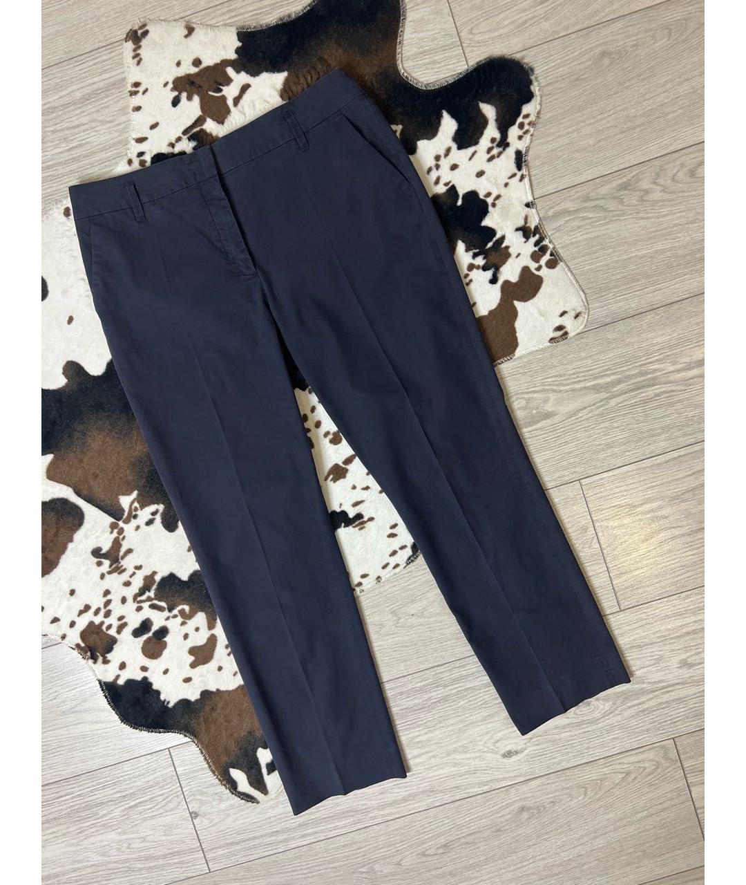 DOROTHEE SCHUMACHER Темно-синие хлопко-эластановые брюки узкие, фото 6