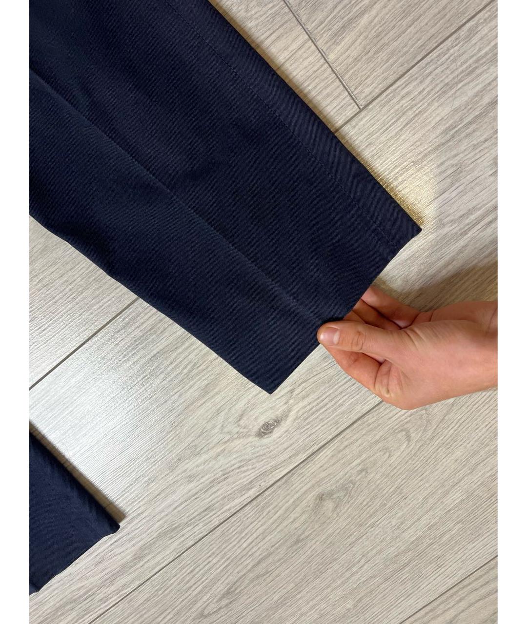 DOROTHEE SCHUMACHER Темно-синие хлопко-эластановые брюки узкие, фото 4