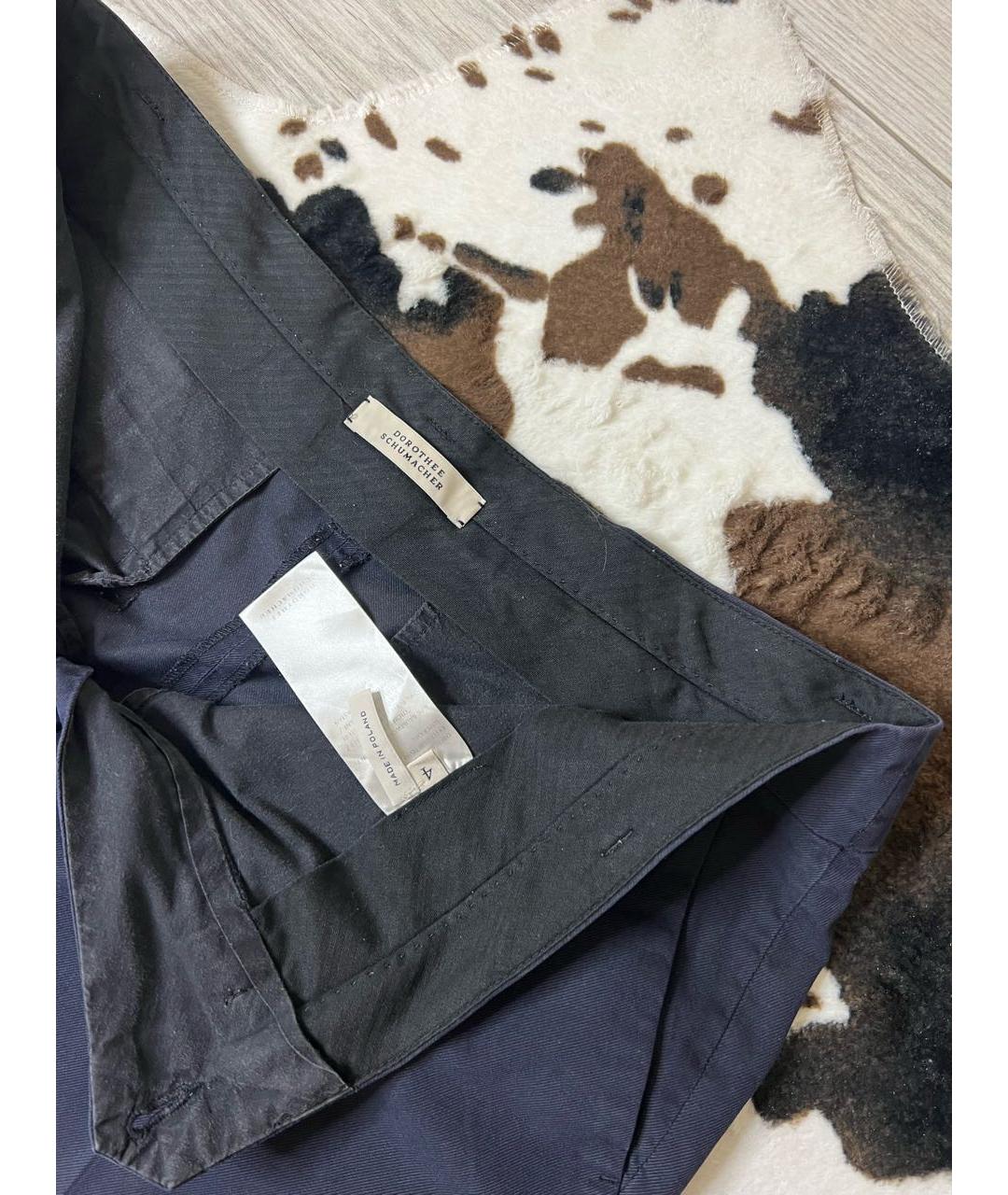 DOROTHEE SCHUMACHER Темно-синие хлопко-эластановые брюки узкие, фото 3