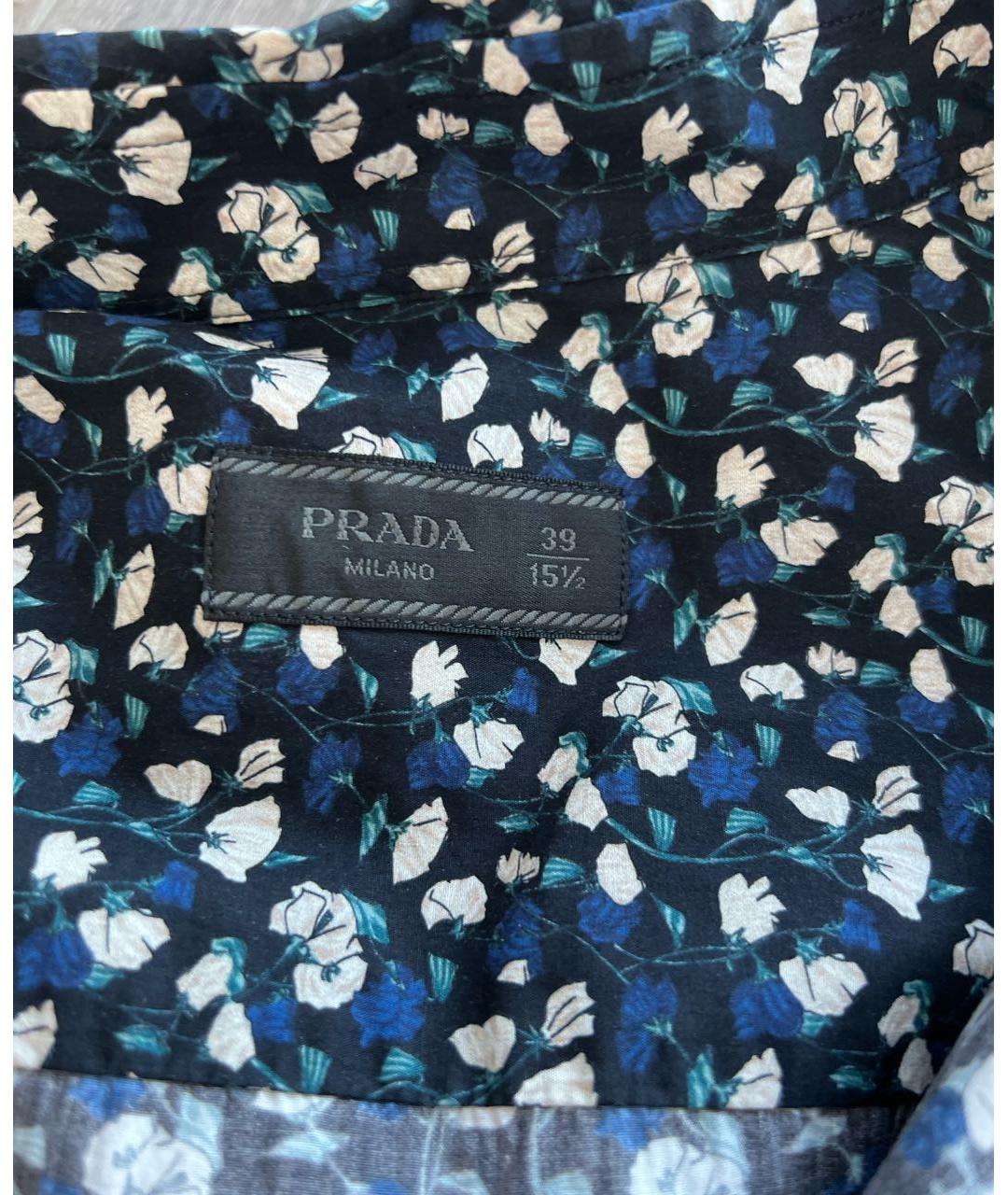 PRADA Темно-синяя хлопковая кэжуал рубашка, фото 3