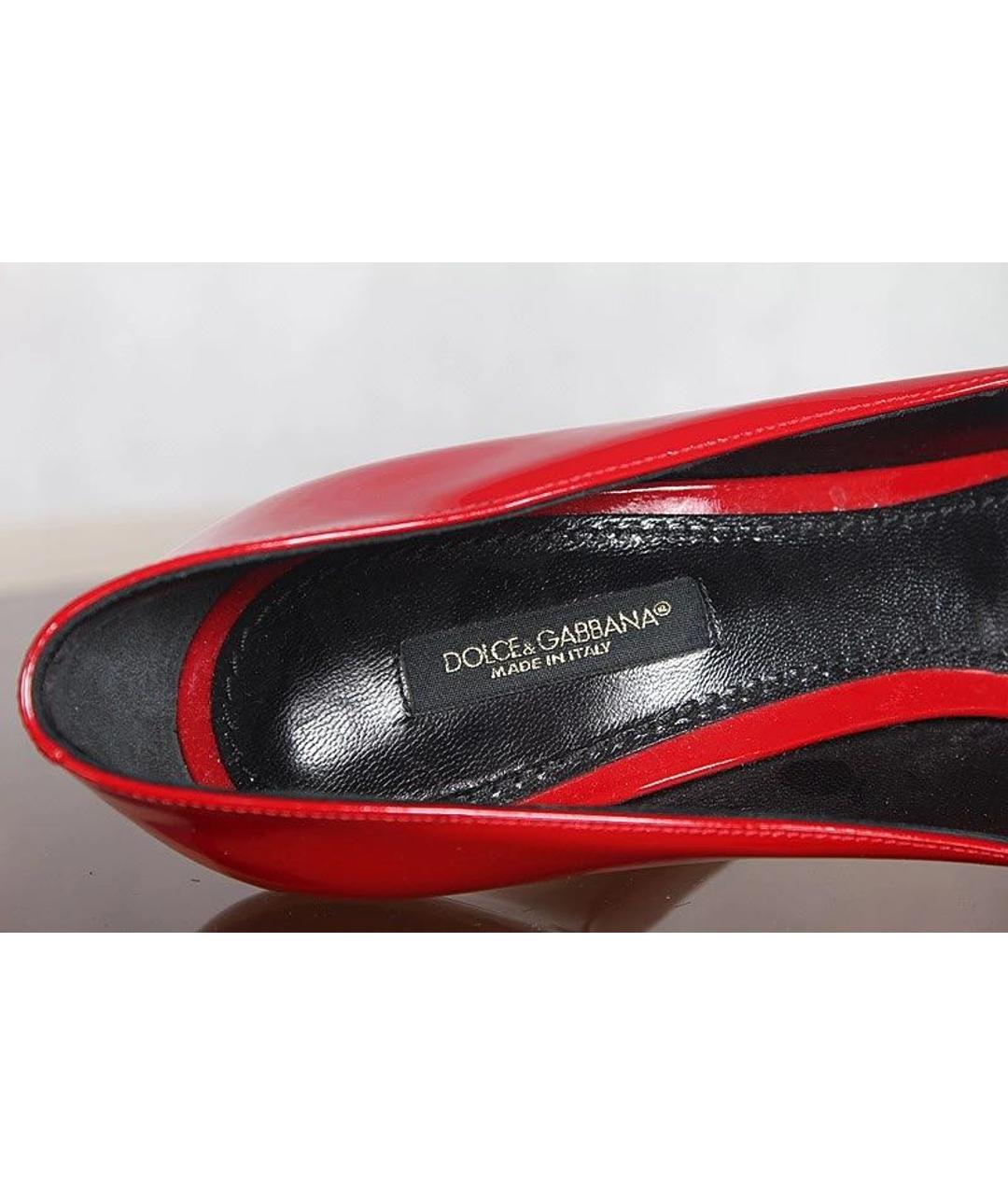 DOLCE&GABBANA Красные кожаные туфли, фото 3