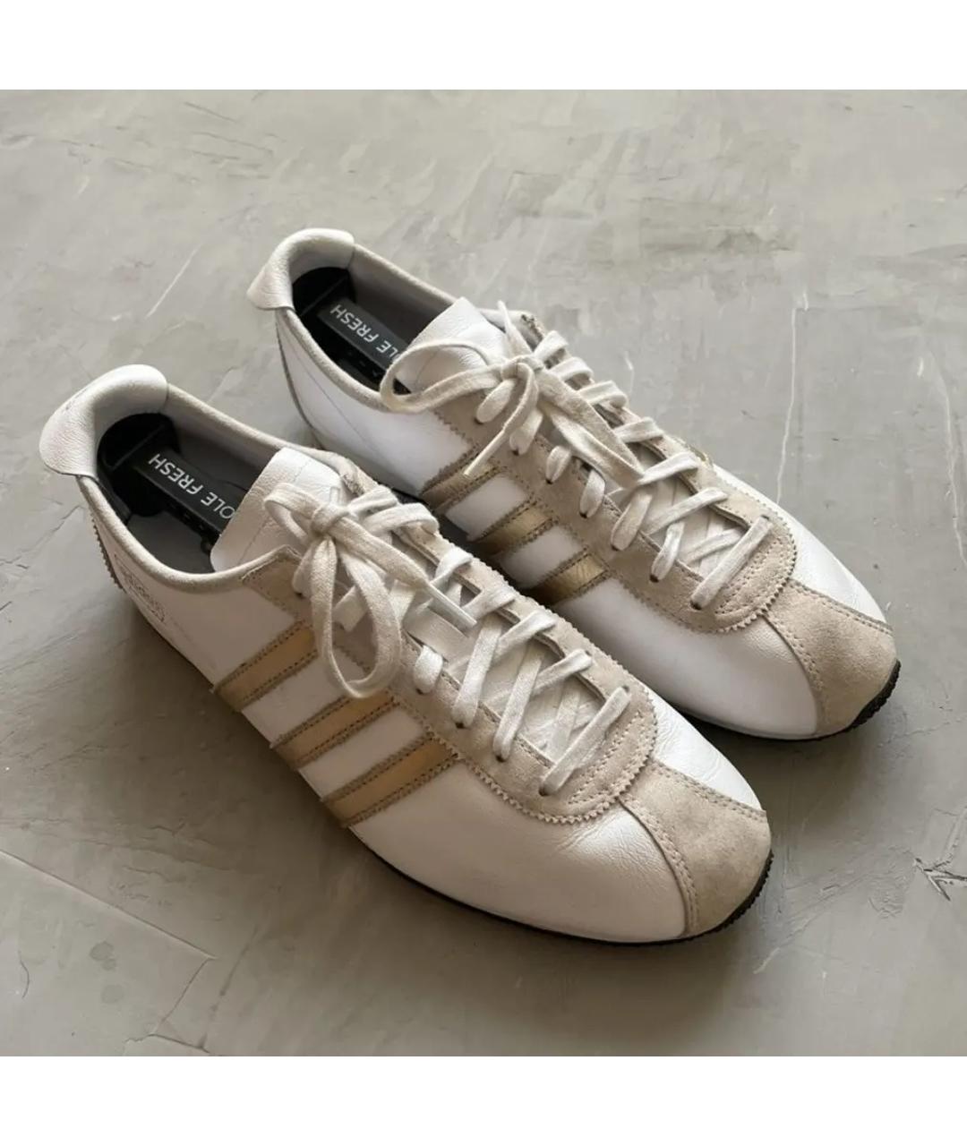 ADIDAS Белые кожаные низкие кроссовки / кеды, фото 5