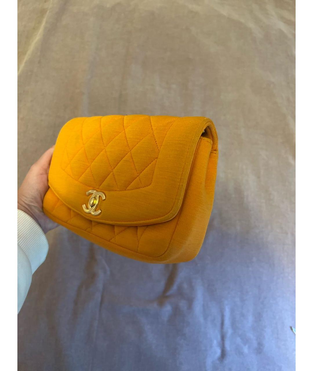 CHANEL PRE-OWNED Оранжевая тканевая сумка через плечо, фото 2