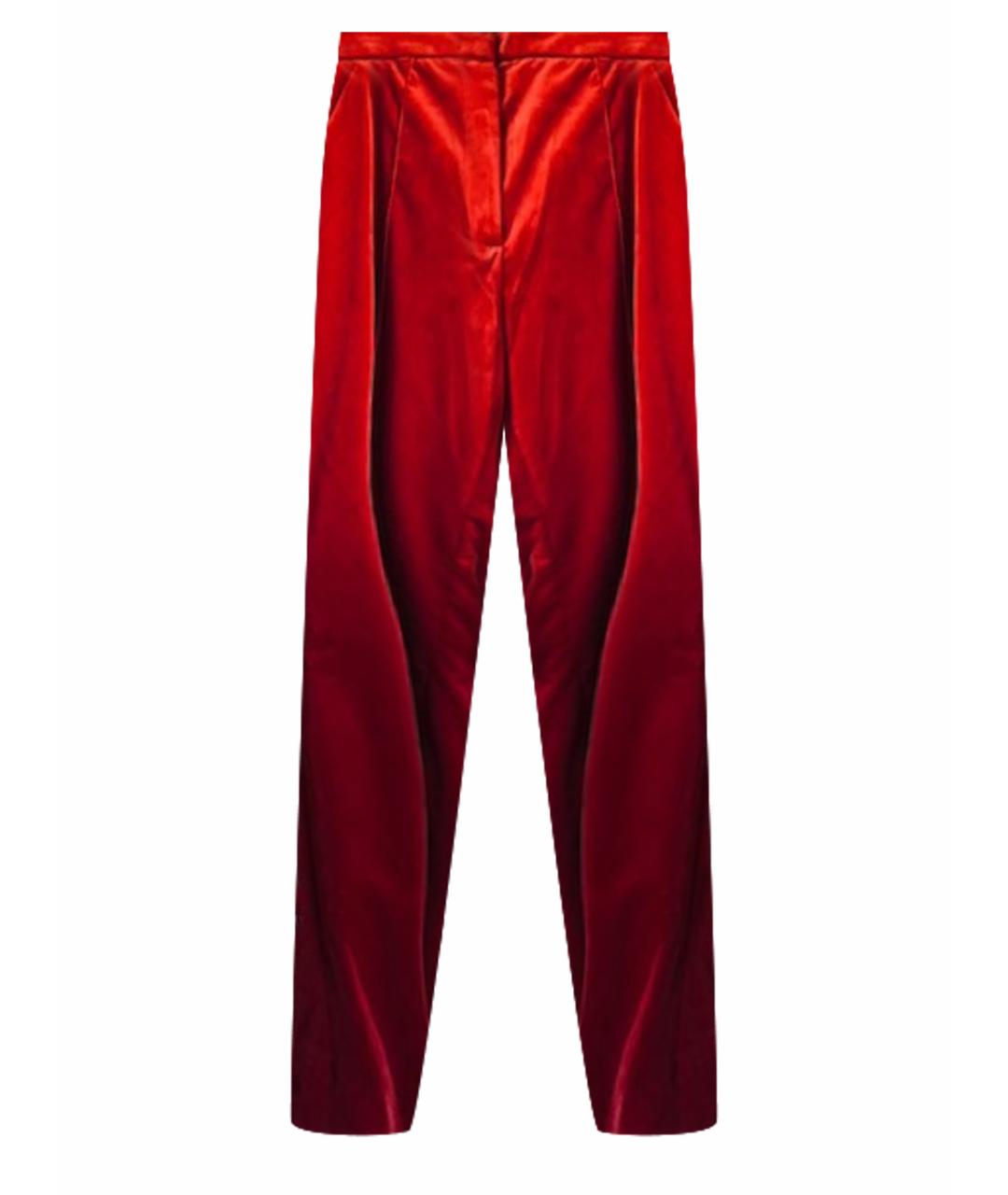 ESCADA Красные бархатные прямые брюки, фото 1