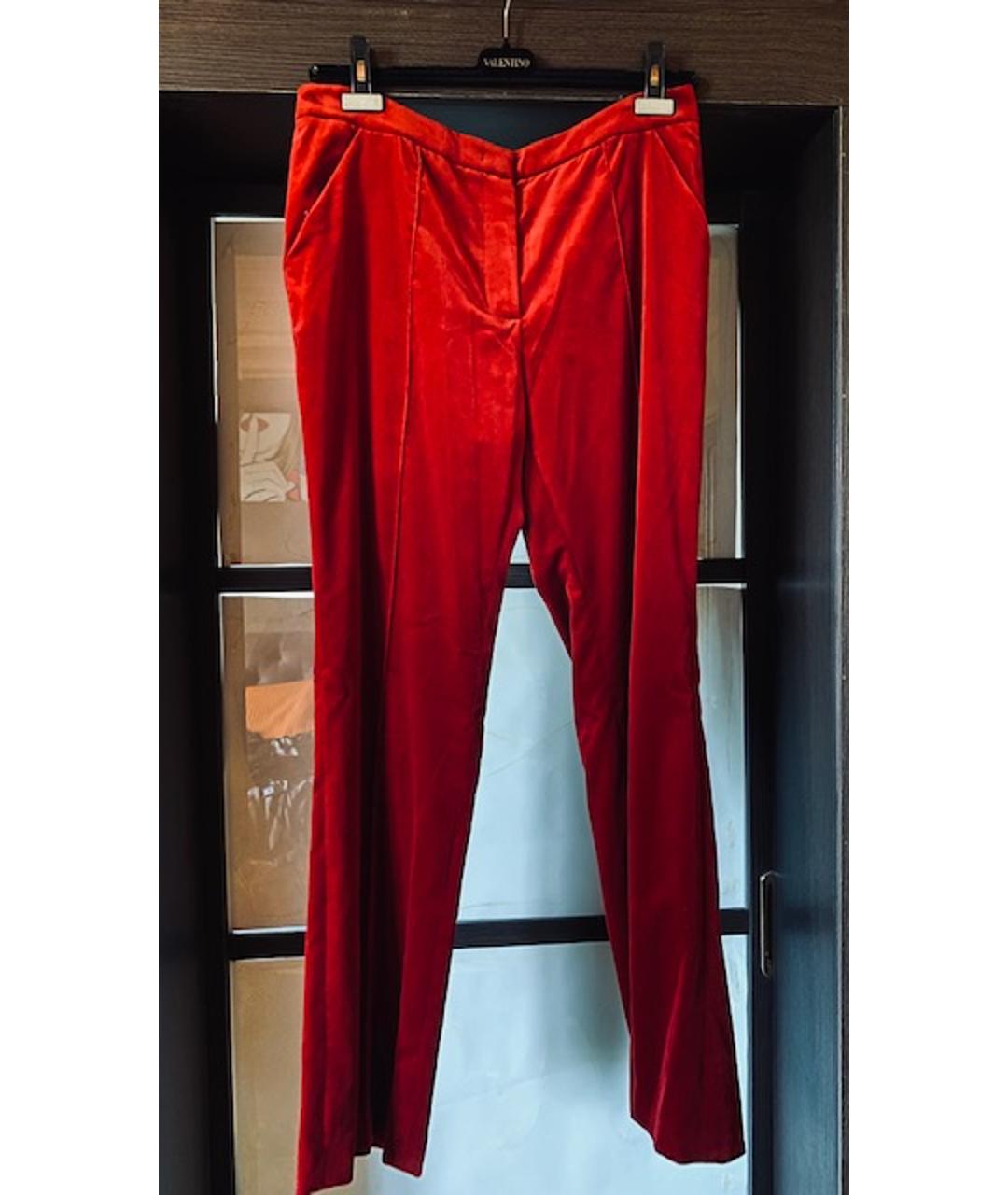 ESCADA Красные бархатные прямые брюки, фото 8