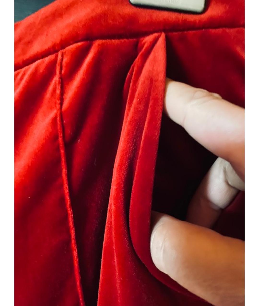 ESCADA Красные бархатные прямые брюки, фото 3