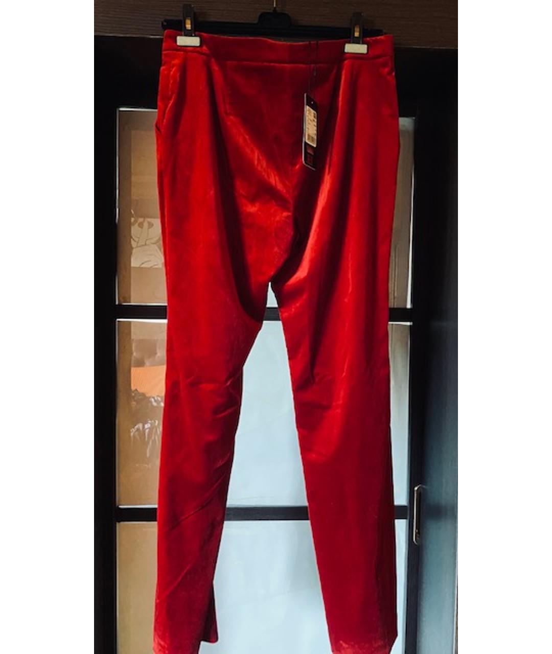 ESCADA Красные бархатные прямые брюки, фото 2