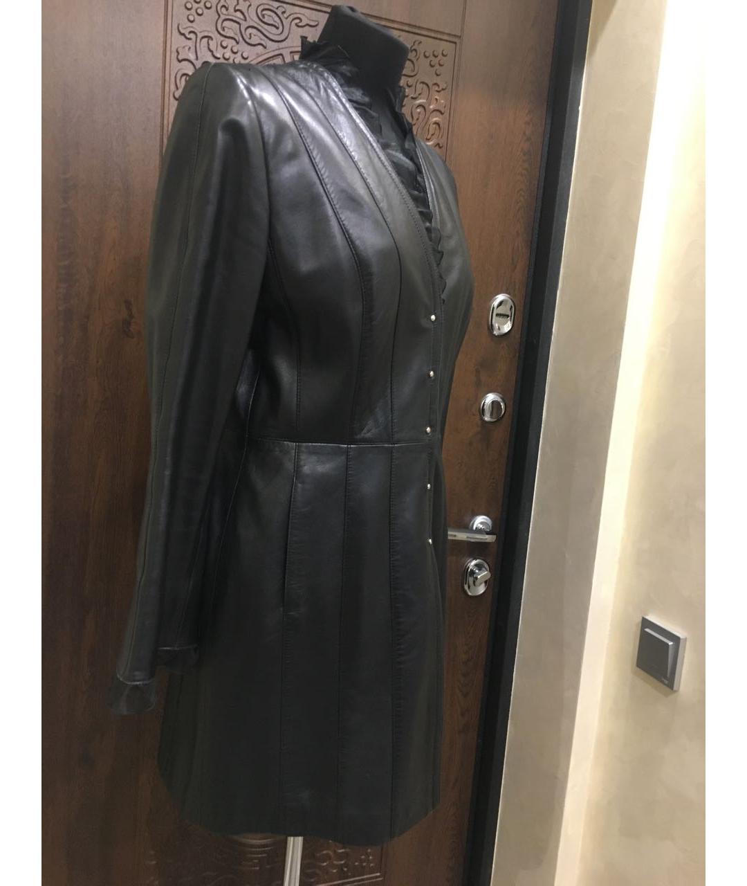 ESCADA Черное кожаное пальто, фото 3