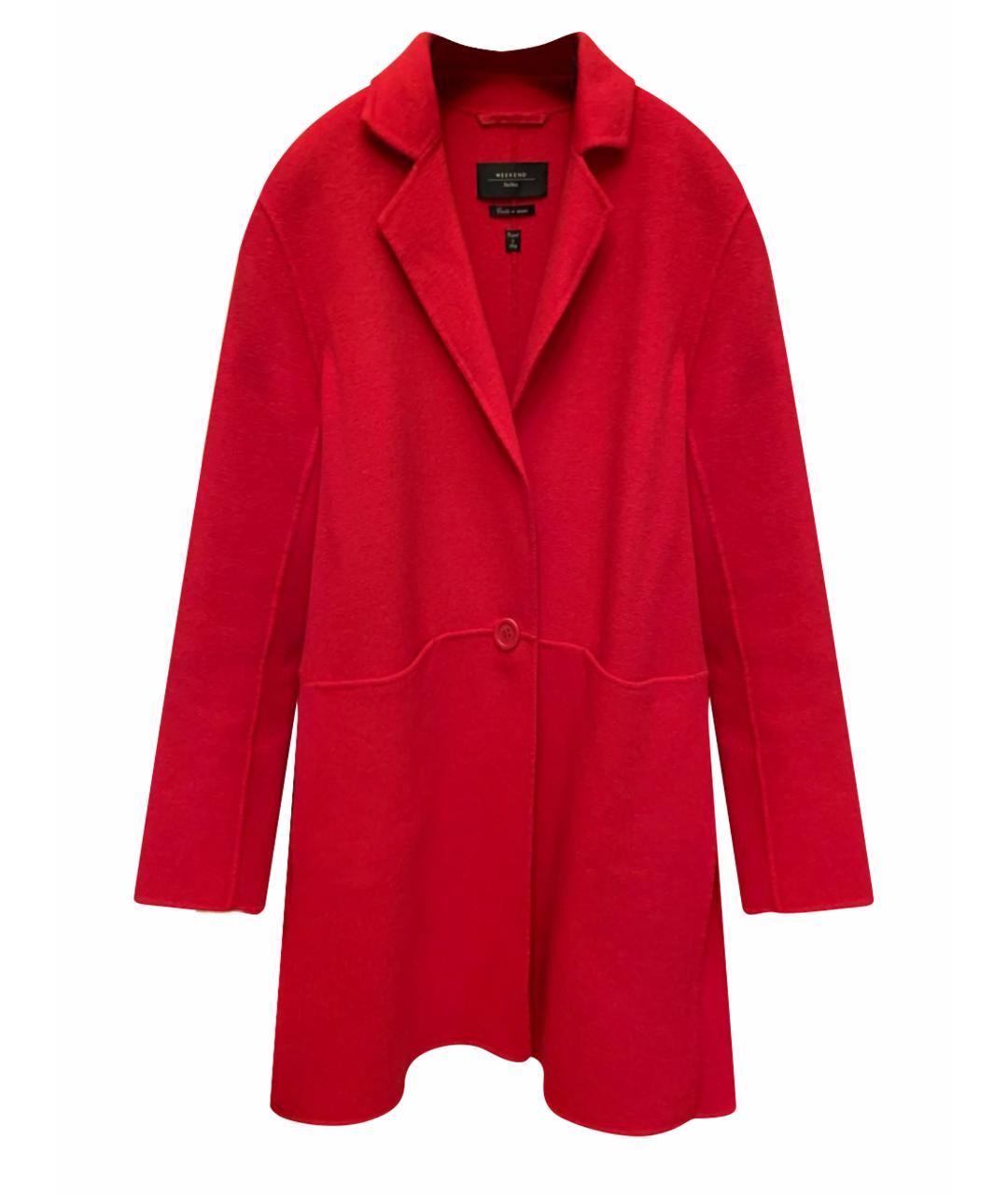 WEEKEND MAX MARA Красное шерстяное пальто, фото 1