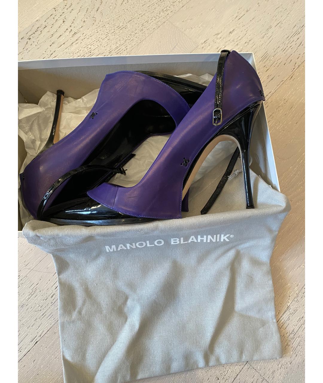 MANOLO BLAHNIK Фиолетовые кожаные туфли, фото 5