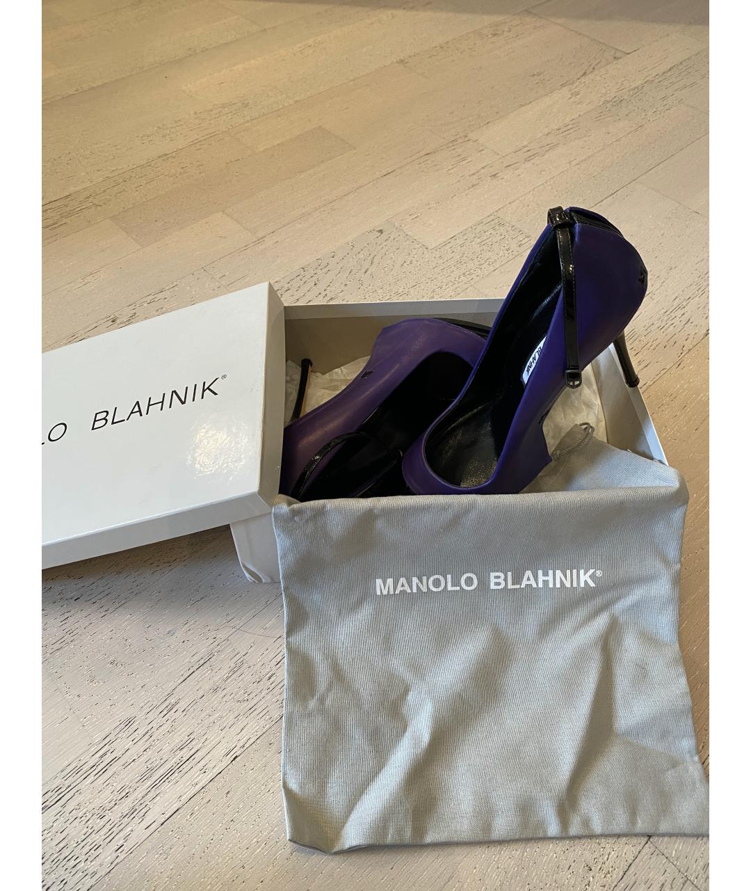 MANOLO BLAHNIK Фиолетовые кожаные туфли, фото 2