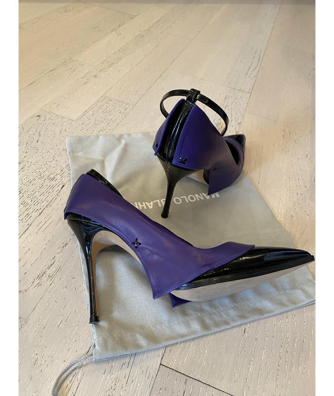 MANOLO BLAHNIK Фиолетовые кожаные туфли, фото 4