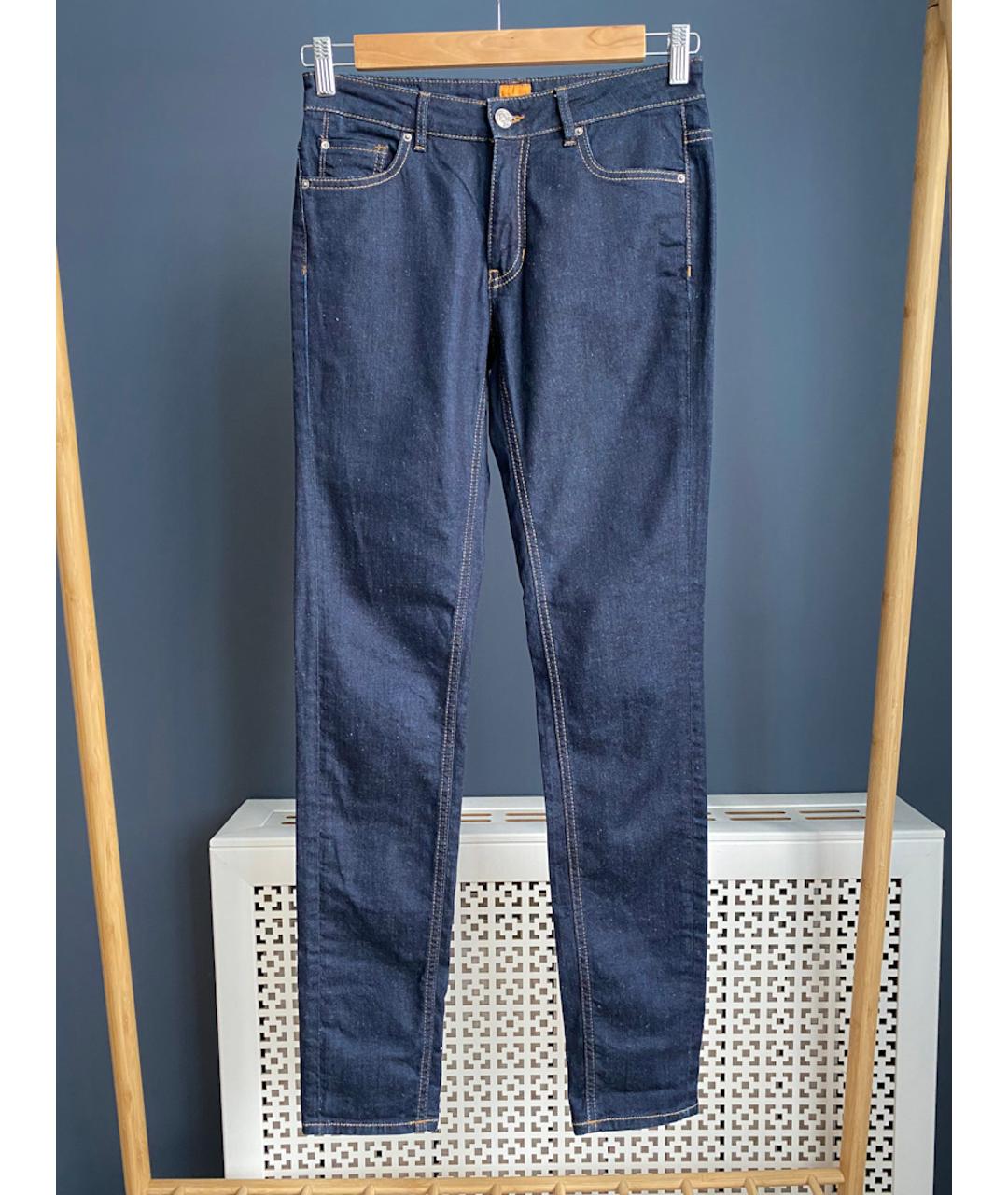 HUGO BOSS Темно-синие хлопковые прямые джинсы, фото 6