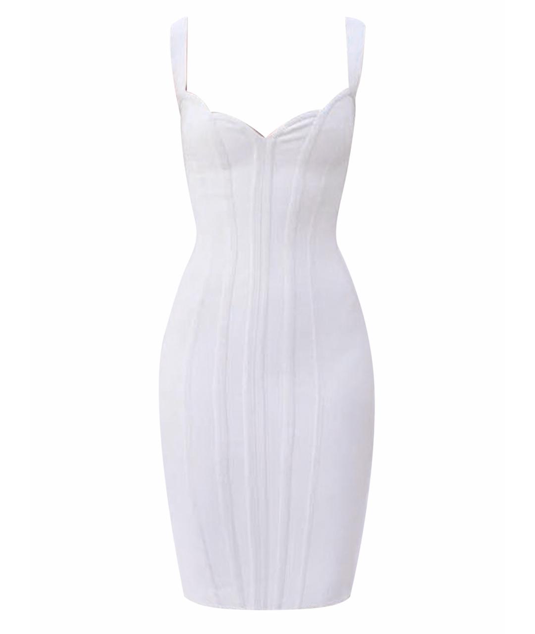 HERVE LEROUX Белое вискозное коктейльное платье, фото 1