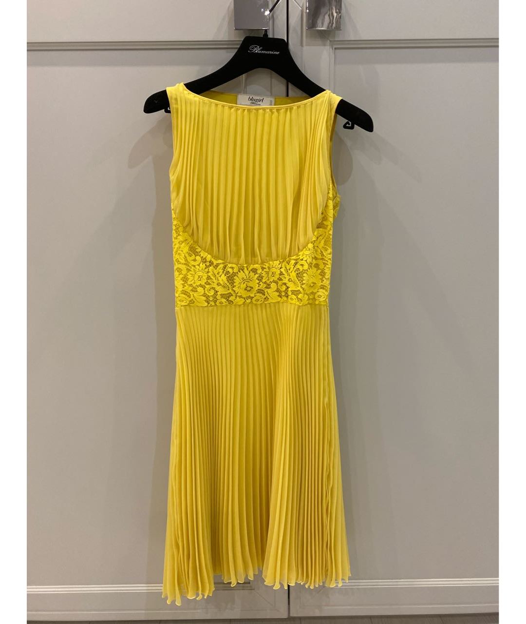 BLUGIRL Желтое полиэстеровое коктейльное платье, фото 4
