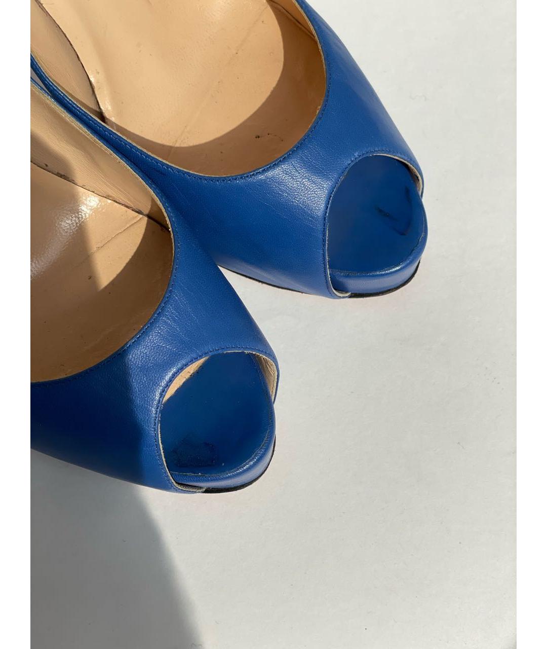 CHRISTIAN LOUBOUTIN Синие кожаные туфли, фото 8