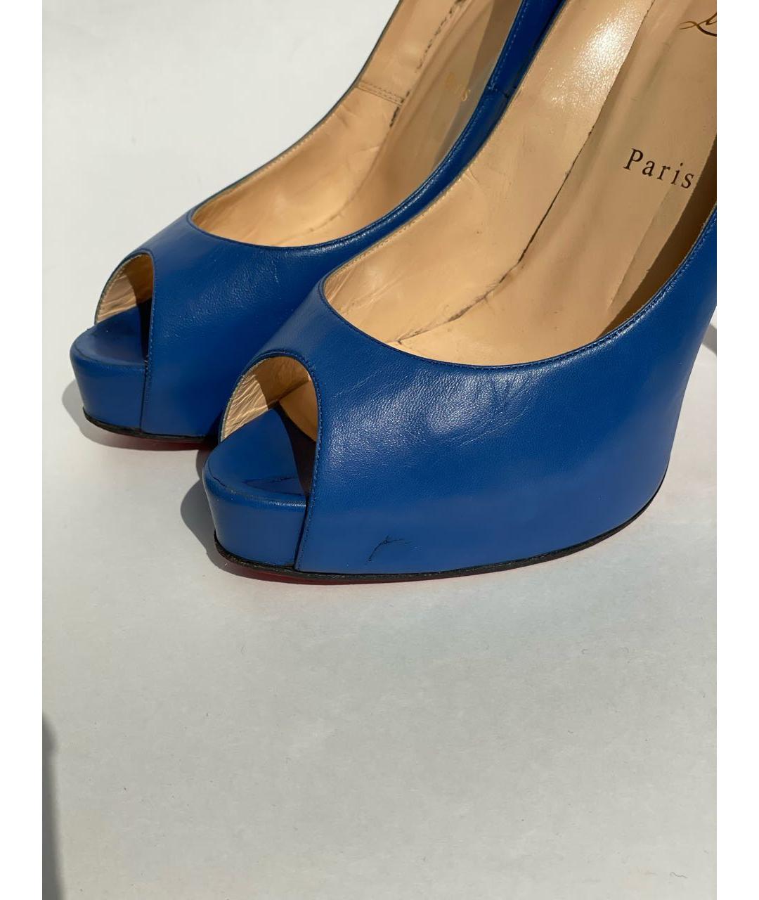 CHRISTIAN LOUBOUTIN Синие кожаные туфли, фото 7