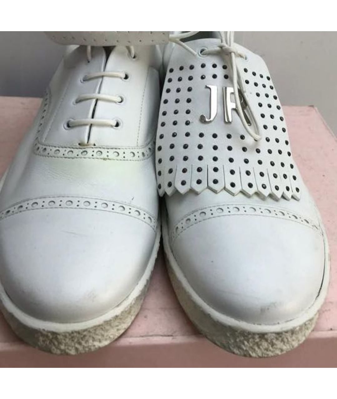 JOHN RICHMOND Белые кожаные низкие ботинки, фото 3