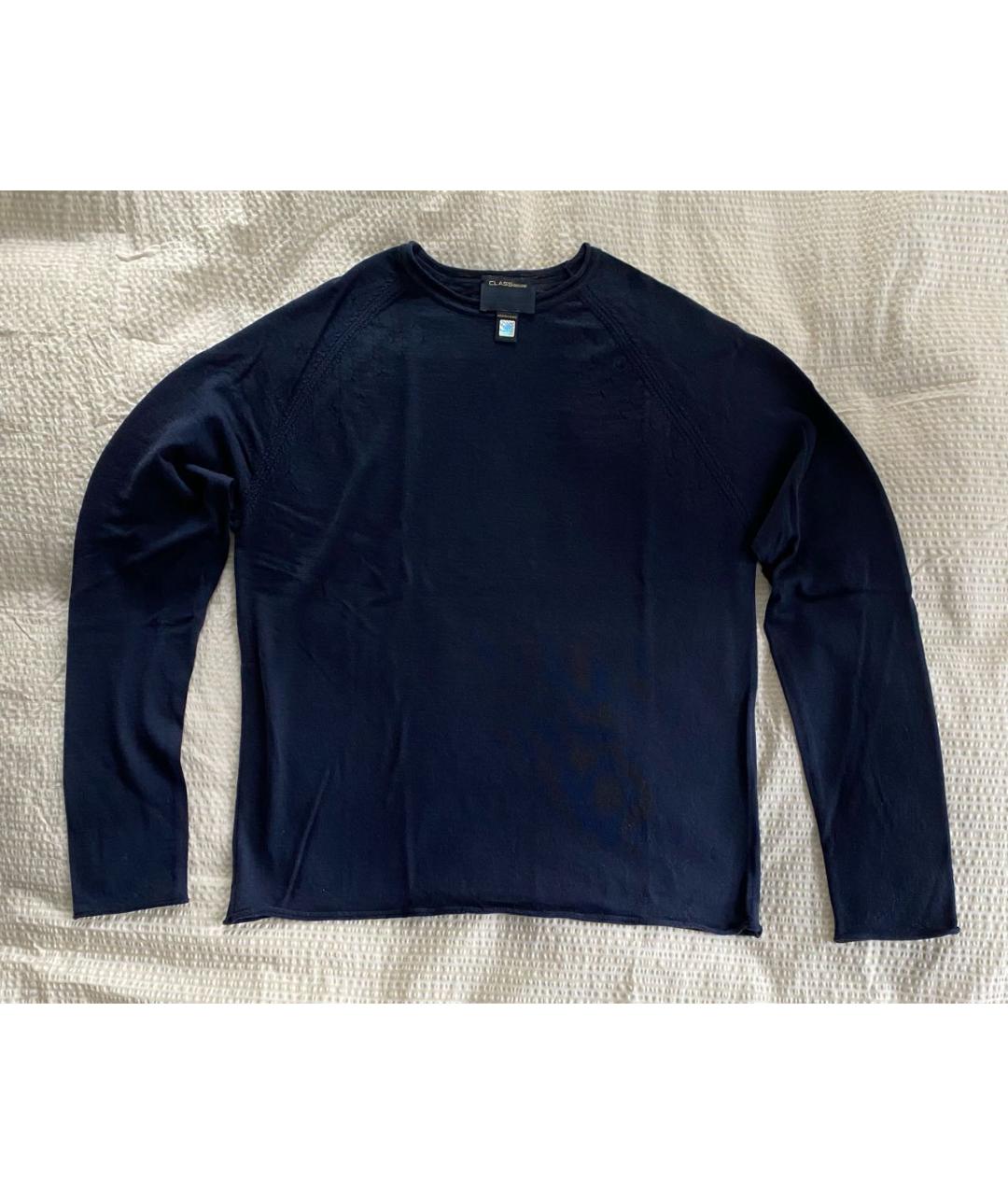 CAVALLI CLASS Темно-синий шерстяной джемпер / свитер, фото 6