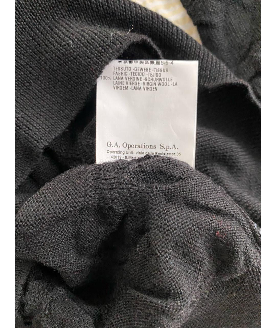 ARMANI COLLEZIONI Черный шерстяной джемпер / свитер, фото 3