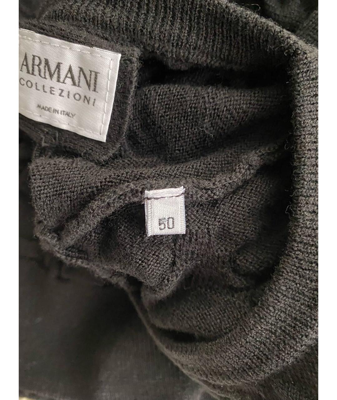 ARMANI COLLEZIONI Черный шерстяной джемпер / свитер, фото 4
