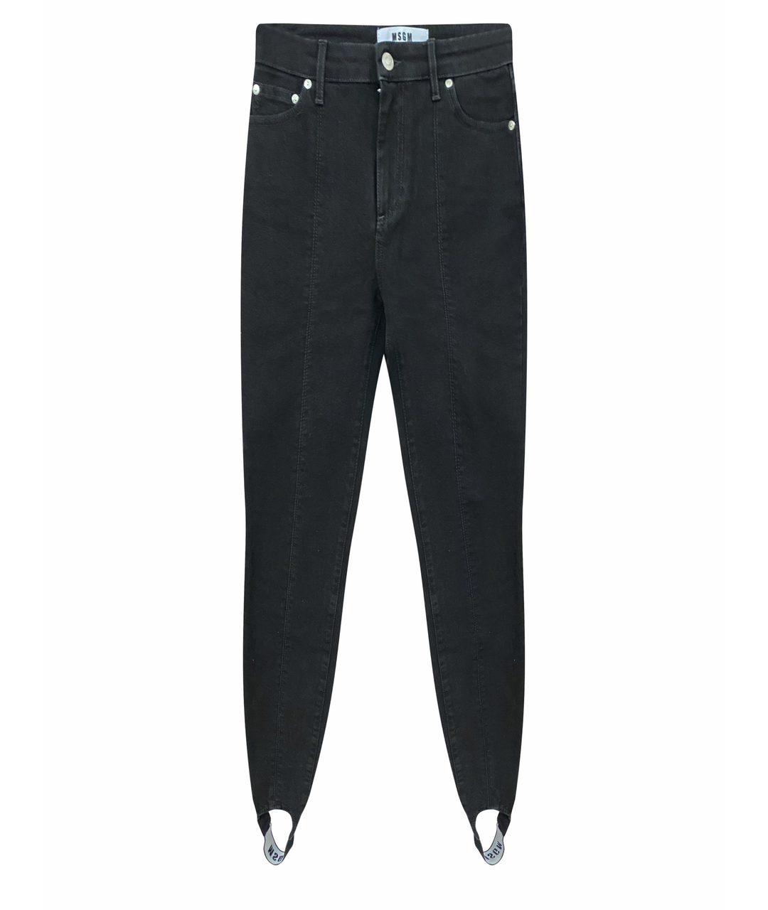 MSGM Черные хлопко-эластановые джинсы слим, фото 1