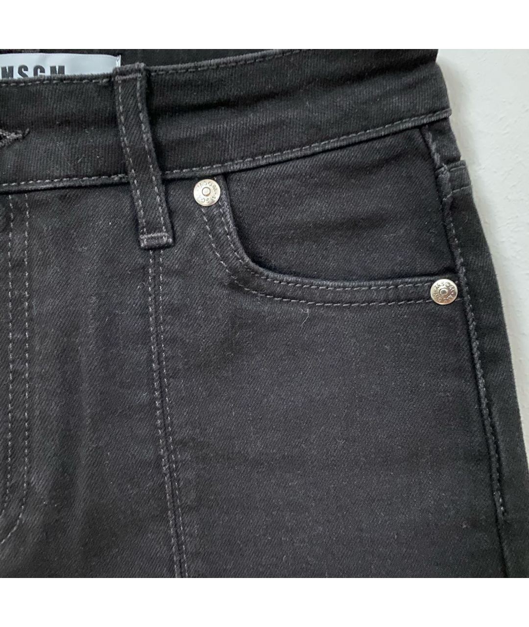 MSGM Черные хлопко-эластановые джинсы слим, фото 4