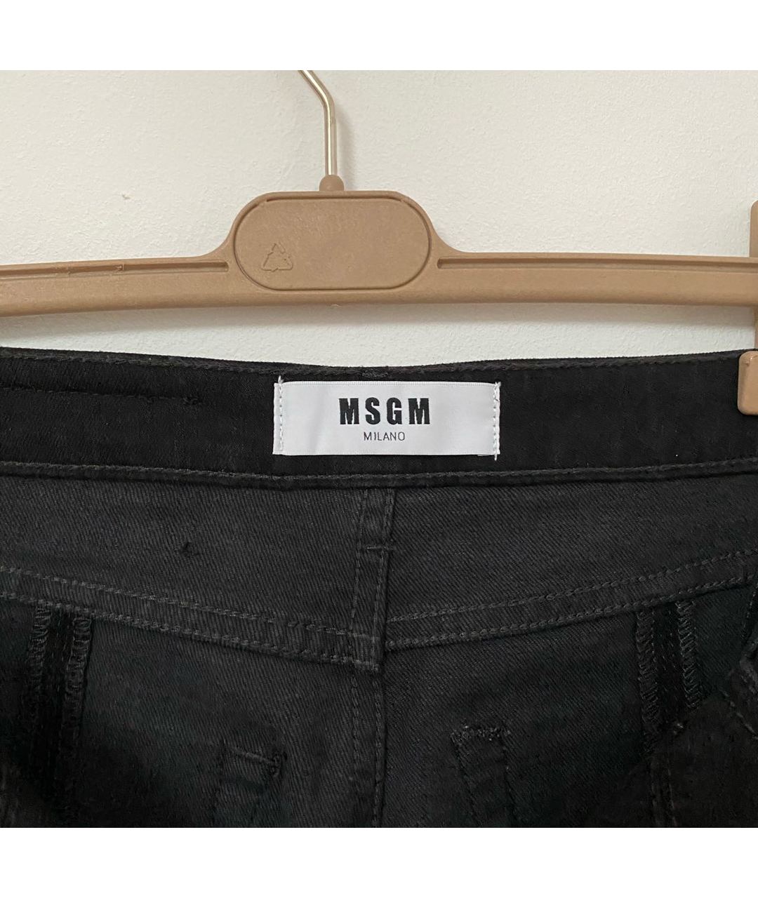 MSGM Черные хлопко-эластановые джинсы слим, фото 3