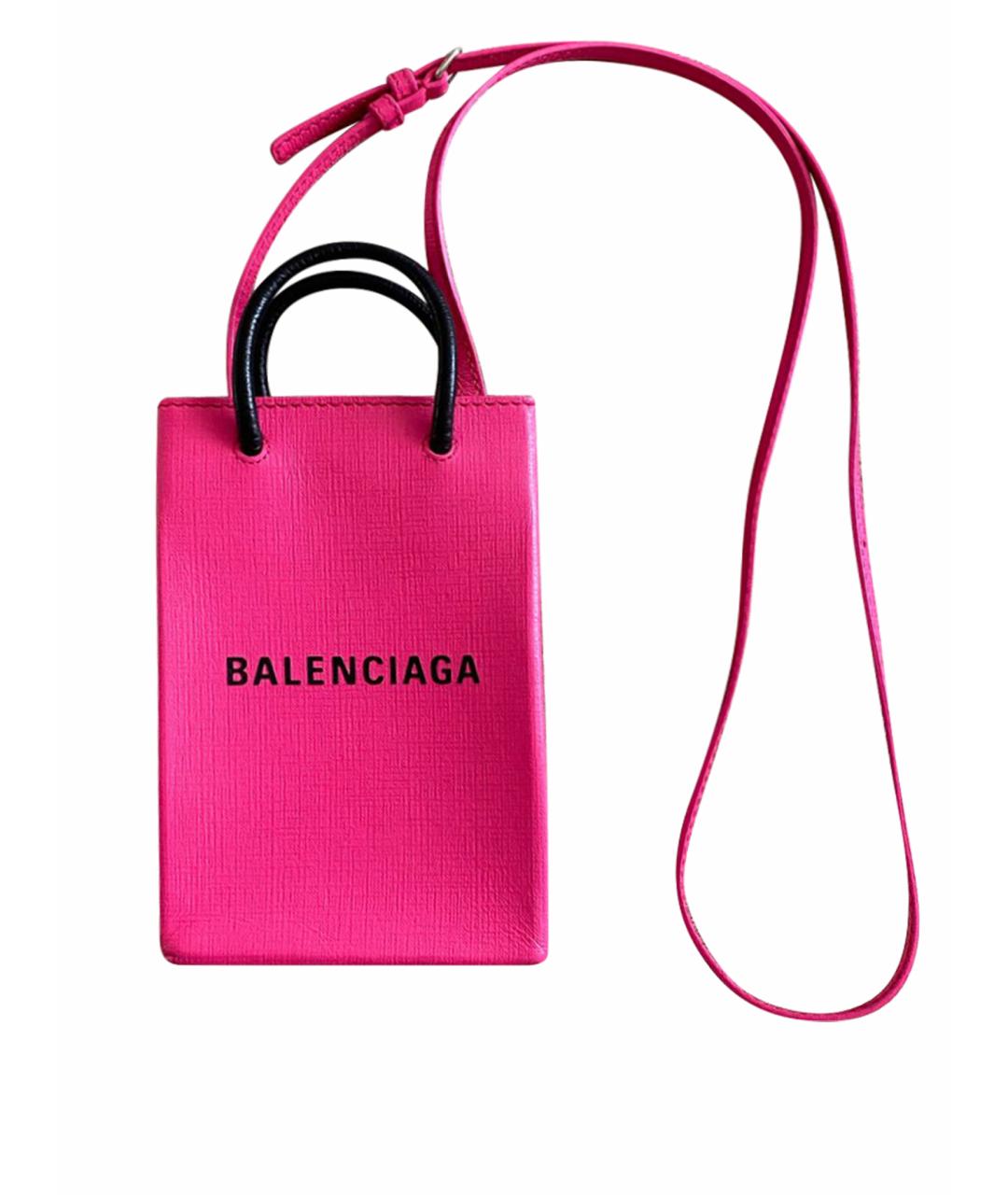 BALENCIAGA Розовая кожаная сумка через плечо, фото 1