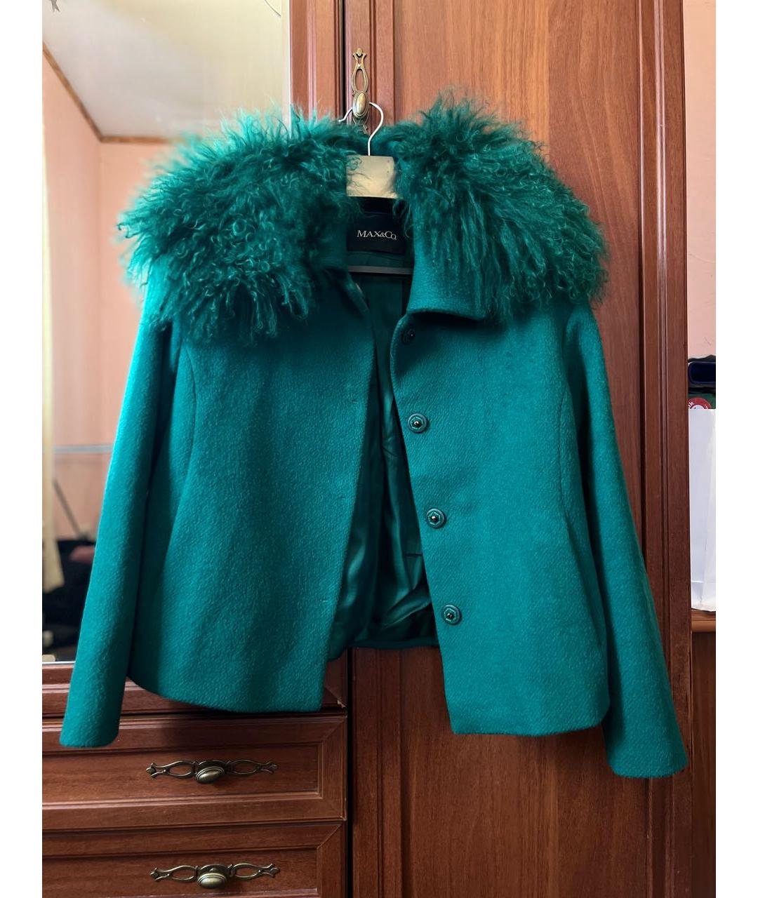 MAX&CO Зеленые шерстяное пальто, фото 6