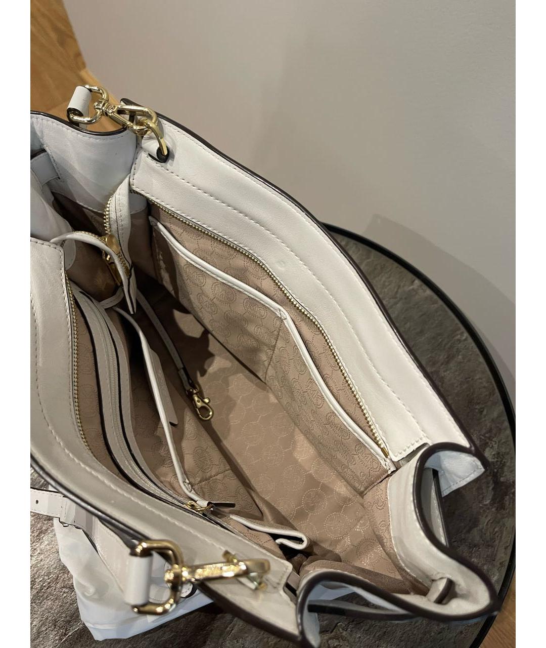 MICHAEL KORS Белая кожаная сумка с короткими ручками, фото 4