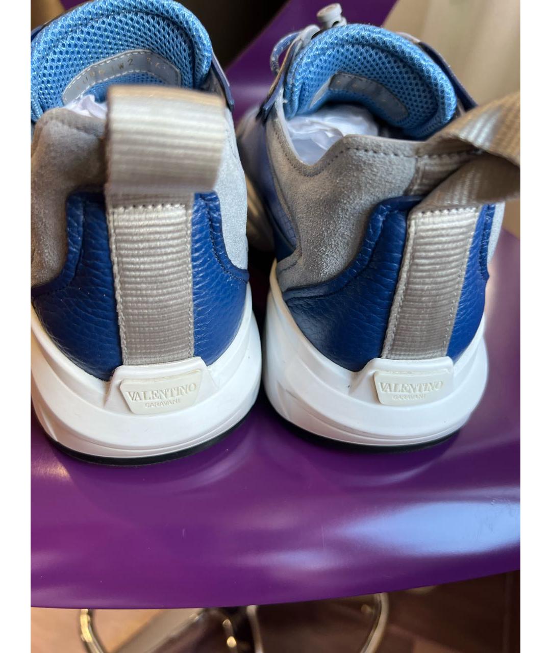VALENTINO Голубые замшевые кроссовки, фото 4