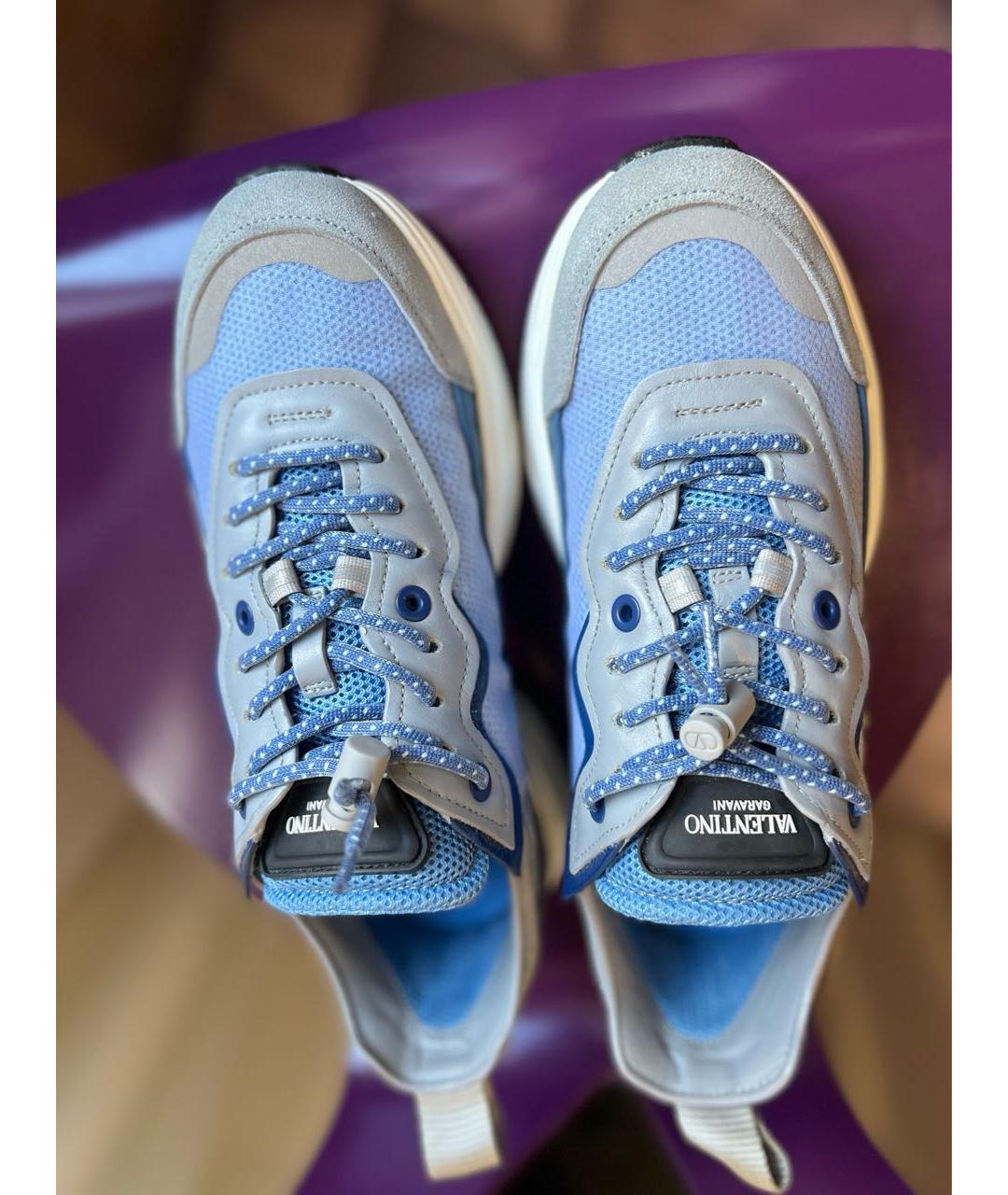 VALENTINO Голубые замшевые кроссовки, фото 3
