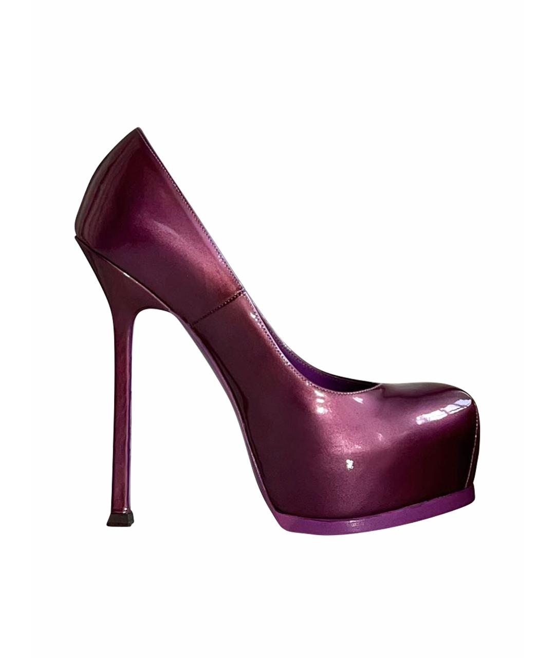 SAINT LAURENT Фиолетовые туфли из лакированной кожи, фото 1