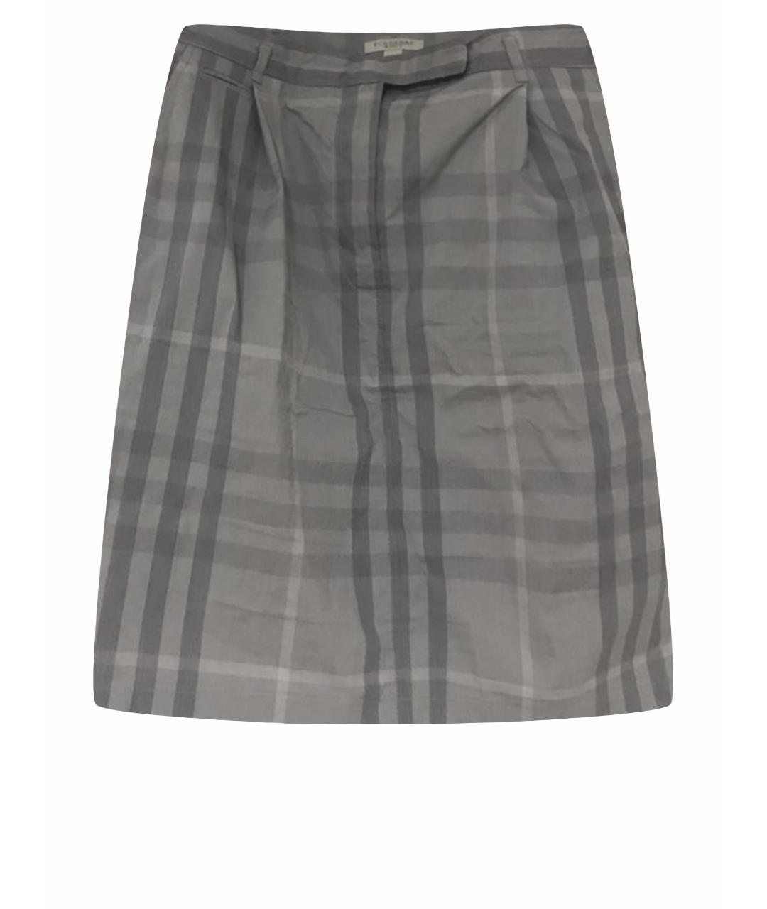 BURBERRY Серая полиамидовая юбка мини, фото 1
