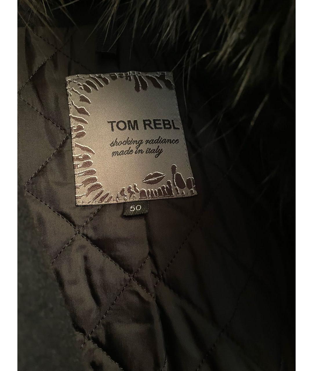 TOM REBL Черное шерстяное пальто, фото 5