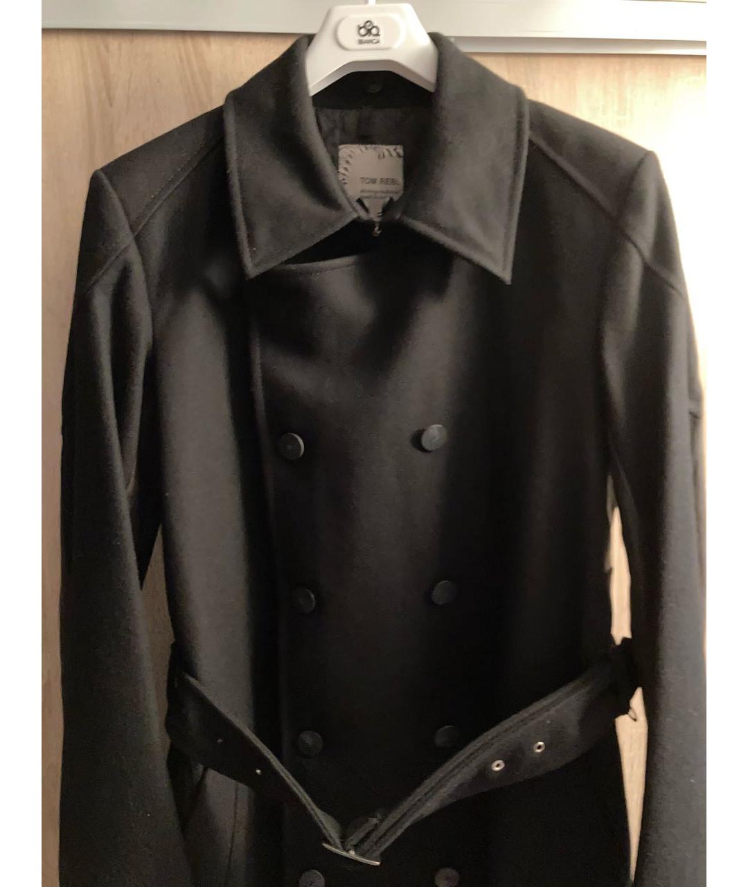 TOM REBL Черное шерстяное пальто, фото 7