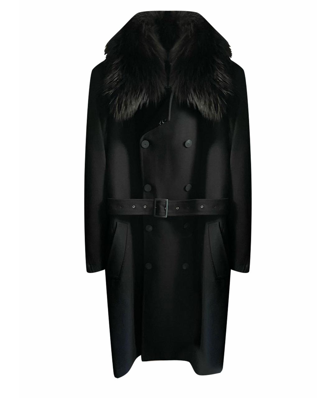 TOM REBL Черное шерстяное пальто, фото 1