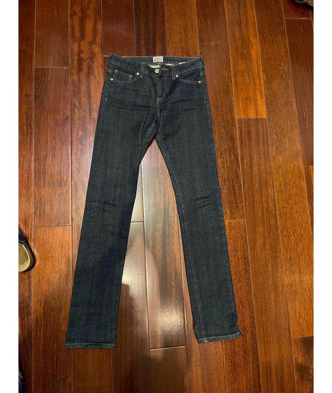 NAKED AND FAMOUS Темно-синие хлопковые прямые джинсы, фото 5