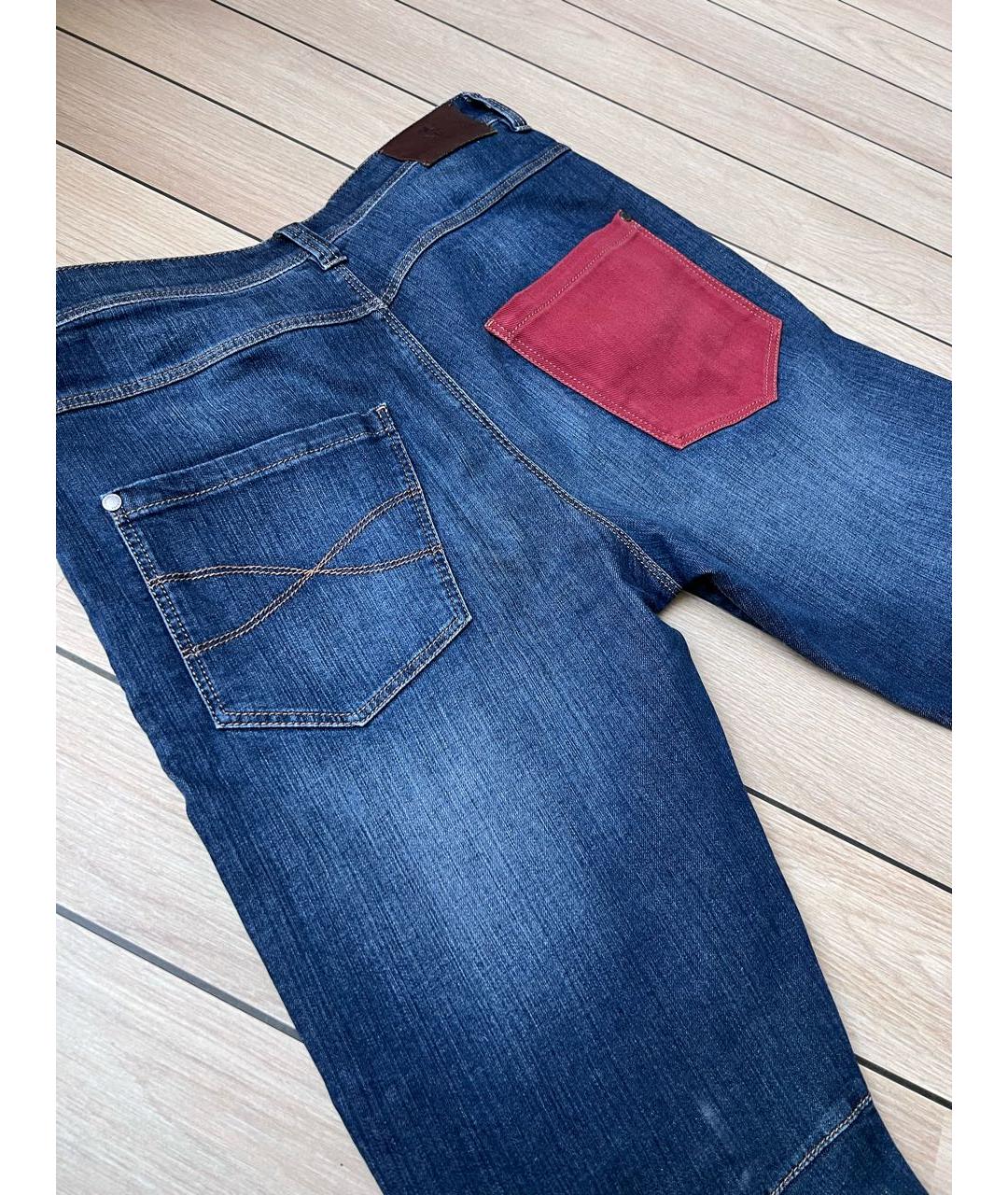 BRUNELLO CUCINELLI Синие прямые джинсы, фото 2
